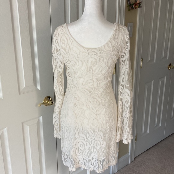 Staring at Stars Lace Stretch Off White Dress - Picture 2 of 10